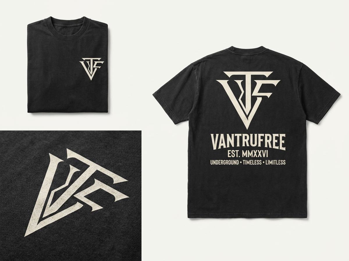 Раскладка и крупные детали футболки VANTRUFREE