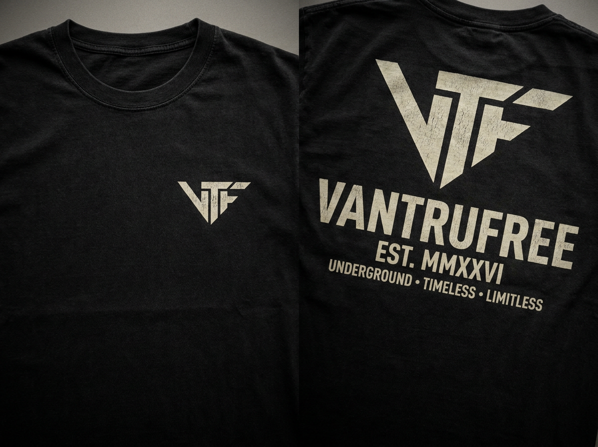 Футболка VANTRUFREE спереди и сзади крупным планом